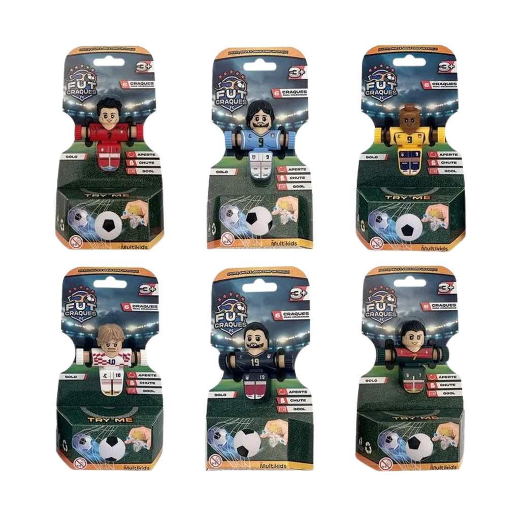 Boneco Fut Craques FC Jogador De Futebol Sortido e Unitário Multikids - BR2573