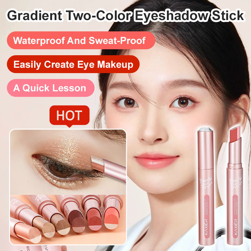 【Fácil De Usar】Lápiz De Sombra De Ojos Perlado Con Degradado De Doble Color Caryl, Maquiagem/Olhos/Sombra