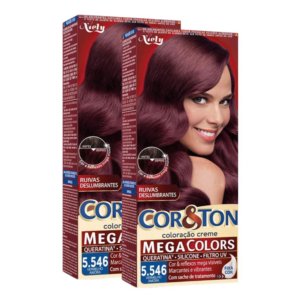 Kit 2 Coloração Niely Cor&Ton Vermelho Amora 5546