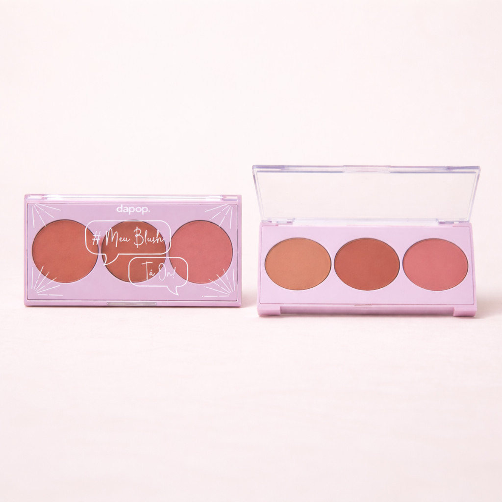 Paleta Blush Trio Dapop Tropical Skin Compacta para Maquiagem Efeito Natural