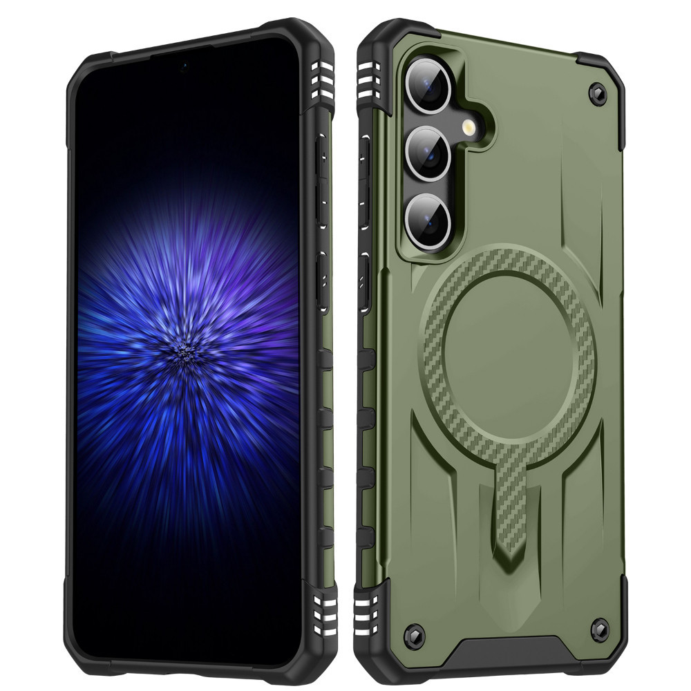 Capa De Telefone Magnética TPU + PC Armor Para Samsung Galaxy S25 S24 S23 Ultra FE Plus S25 Edge A56 A55 A54 A36 A35 A26