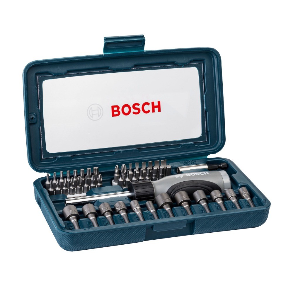 Jogo de pontas e soquetes para parafusar com 46 peças - Kits Extra Hard Bosch
