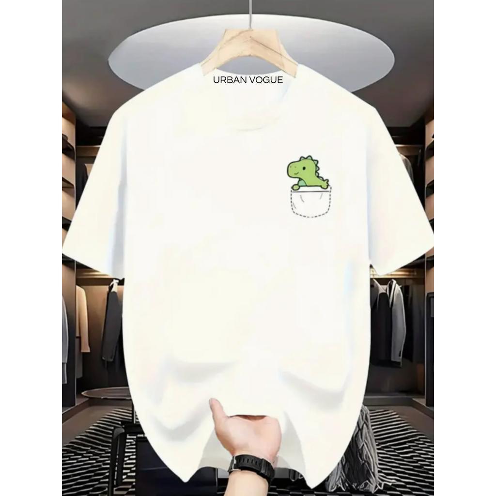 Camiseta Infantil Menino DINO no bolso100% Algodão Varias Cores - T-shirt Masculina, Confortável, Algodão