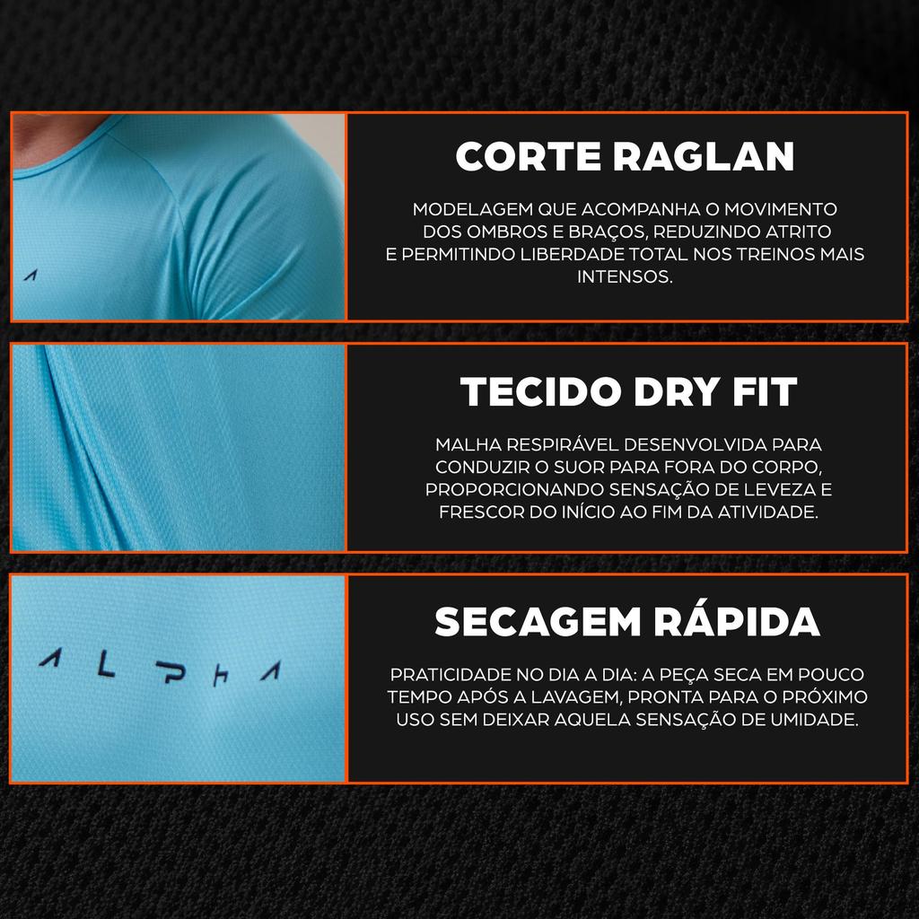 Kit 2 Camisetas Dry Treino Esporte Masculinas Alpha