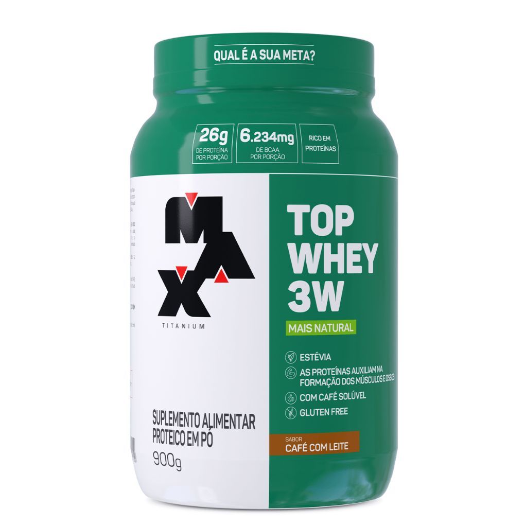 Top Whey 3w + Natural Pote 900g Max Titanium
