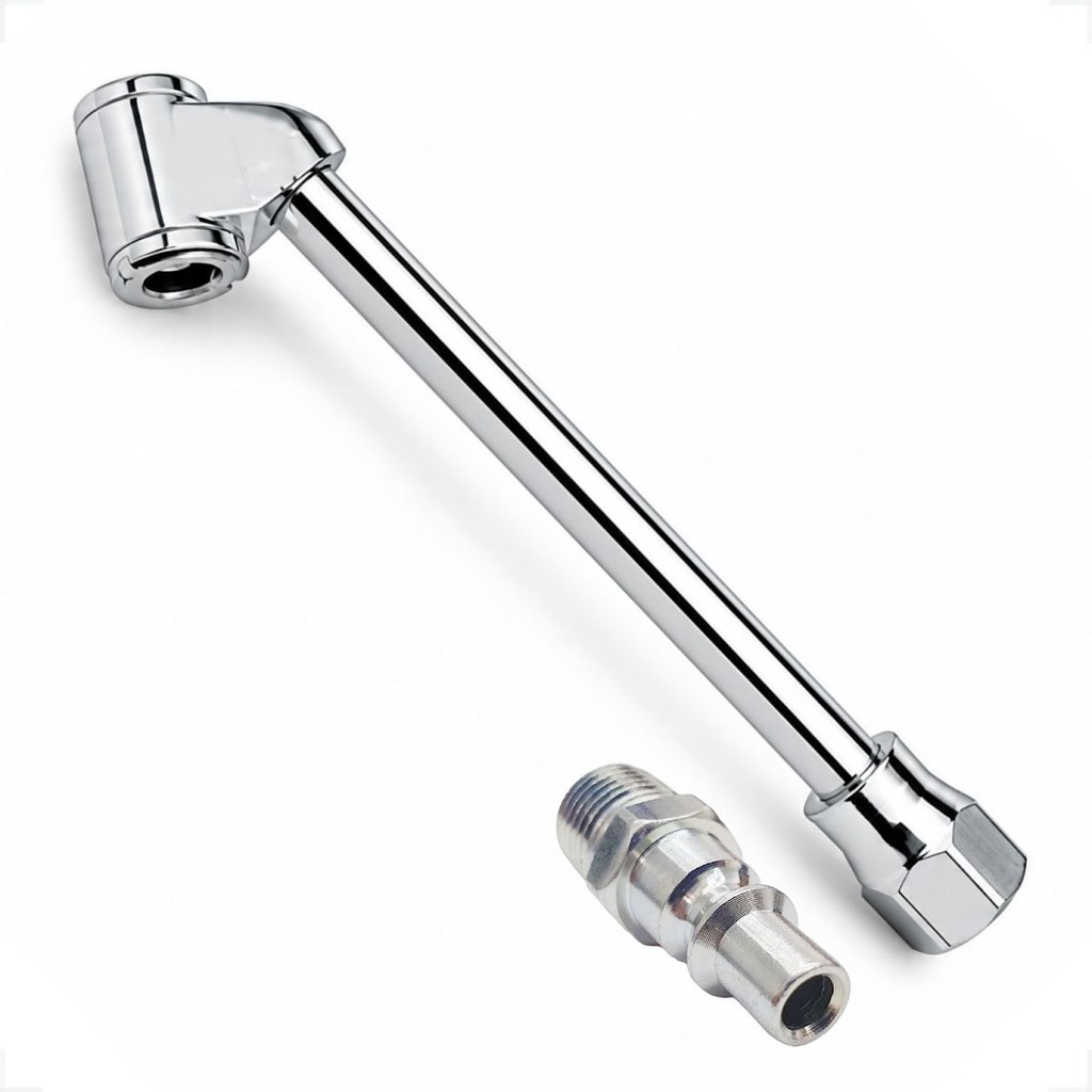 Bico Duplo Ar Encher Pneu Mangueira Compressor + Pino Engate