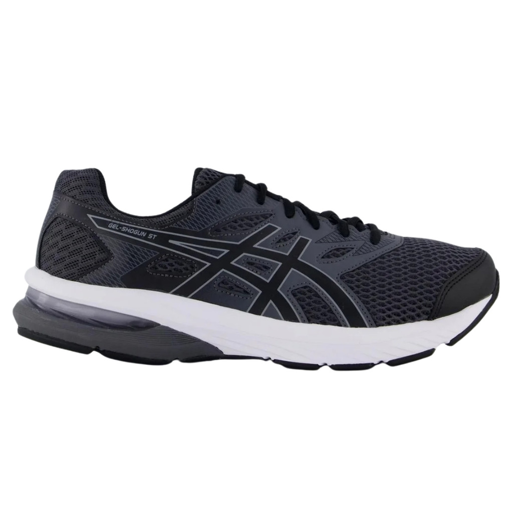 Tênis Asics Gel Shogun ST Cinza Chumbo Preto Masculino Corrida Caminhada Original