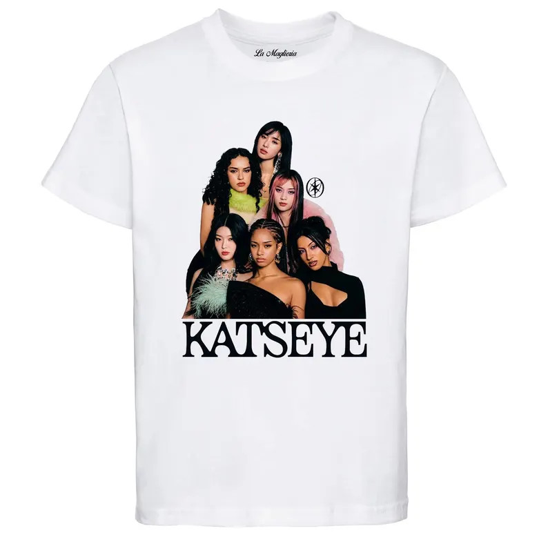 Camiseta Masculina Feminina Oversized Estampa Katseye Grupo Foto Art, Camiseta Streetwear Kpop, Camiseta para Fãs