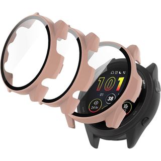 3PakHardPasewithTemperedGlassScreenProtectorcompatívelcomGarminForerunner265SaseScreenProtectorUltra-ThinOverallProtecto