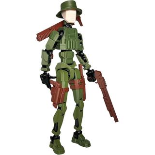 Figura de Ação T13 (Dummy 13 / Titan 13), Soldado da Selva - Robô Articulado Impresso em 3D com Acessórios para Animação