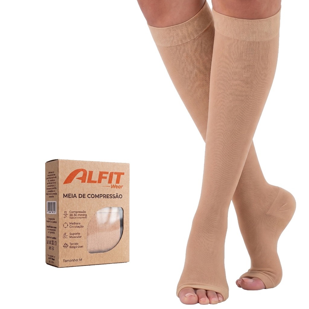 Meia 3/4 Compressão Média 15-20mmhg - Ortopédica - Varizes - Unisex 2027