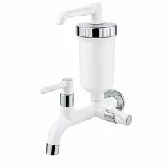 TORNEIRA FILTRO ÁGUA ECOLÓGICO PAREDE BICA RETA 1060 - BRANCO
