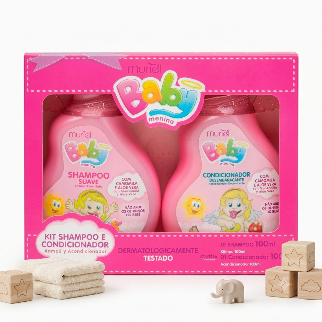Kit Muriel Baby Menina Shampoo 100ml + Condicionador 100ml
