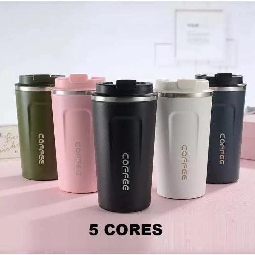 Copo Térmico Moderno 380ml/500ml – Mantém Café e Chá na Temperatura Ideal, Anti-Vazamento