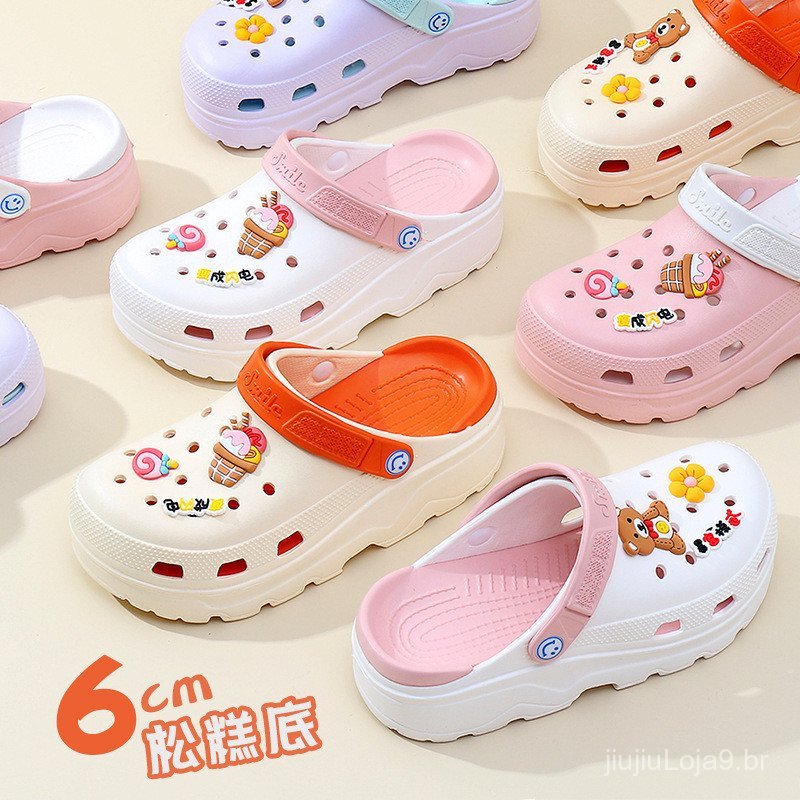 DA Sandálias Femininas EVA Plataforma Antiderrapante Chinelos De Praia Sapatos De Saúde , De Salto Alto Para muffin Calç