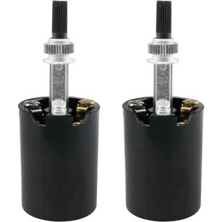 Lovelysp 2 peças 250W-250V Soquete E26 Preto com Interruptor para Substituição de Lâmpada, Soquete de Substituição com B