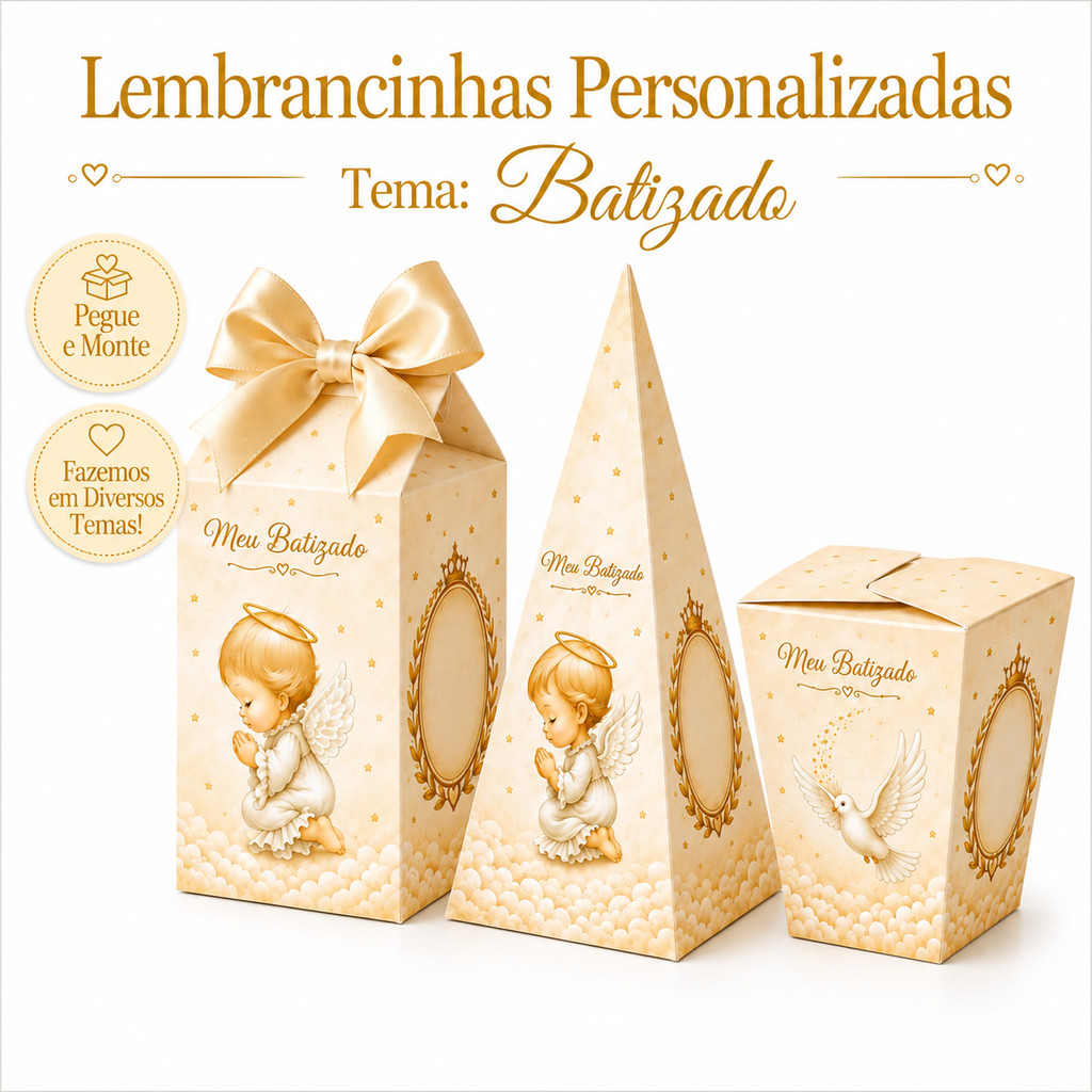Kit Festa Batizado Personalizado | Lembrancinha de Festa | Caixinhas | Aniversário Infantil