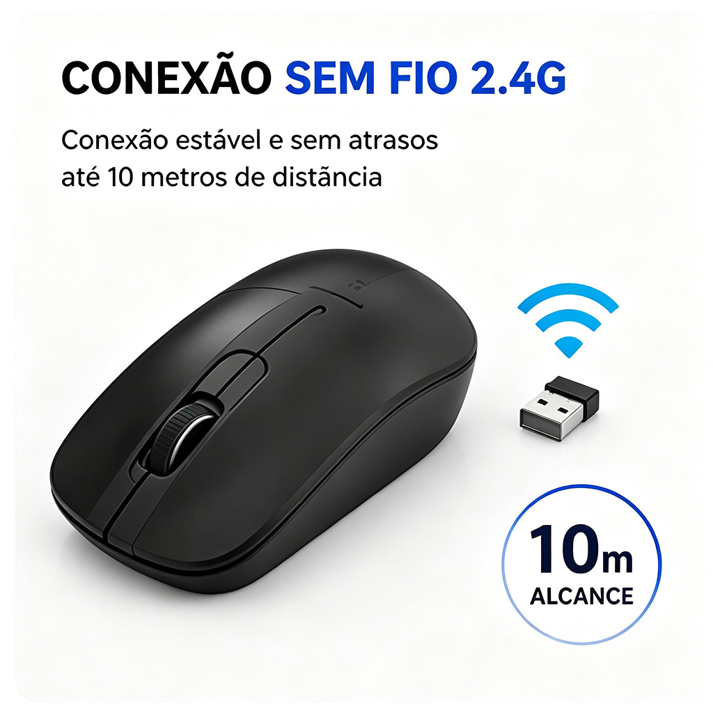 Kit Teclado E Mouse Sem Fio Bluetooth Wireless 2.4ghz Notebook Usb Ultra Slim Compacto Android — imagem 2 de 2