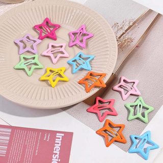 Kit 20/40/60 Peças Grampos de Cabelo Estrela Estilo Dopamina, Cores Doces - Para Mulheres e Meninas