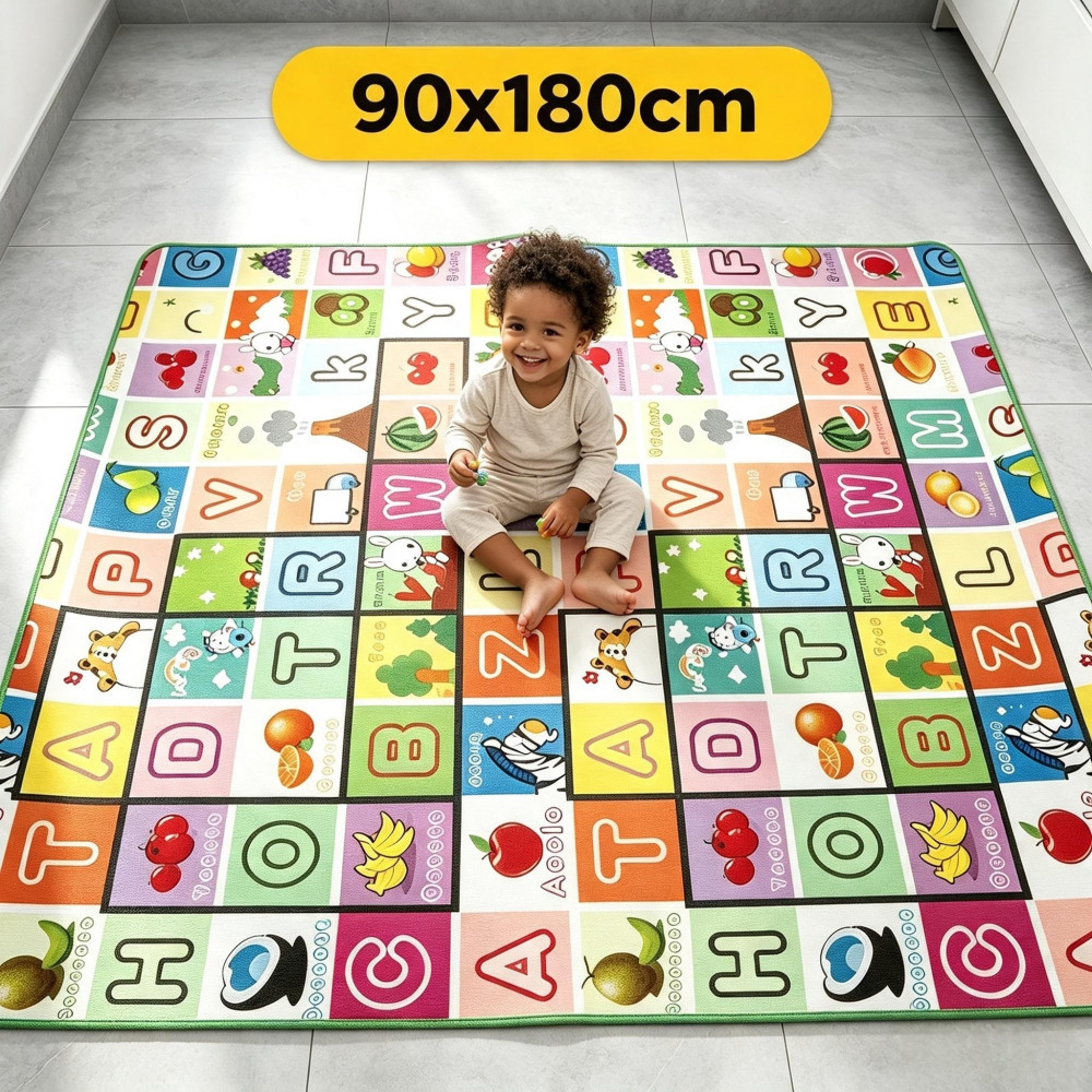 Tapete de AtividadesDupla Face Térmico 90x180cm Infantil Emborrachado Educativo bebê criançasmacio antiderrapante seguro