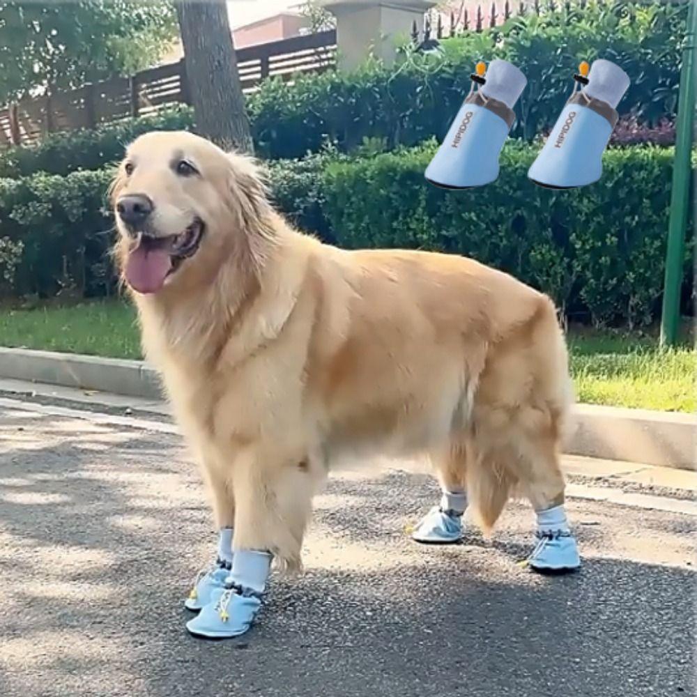 4 Unidades/Conjunto Calçados Para Cães Resistentes Ao Desgaste Sapatos Altos Animais De Estimação Grandes