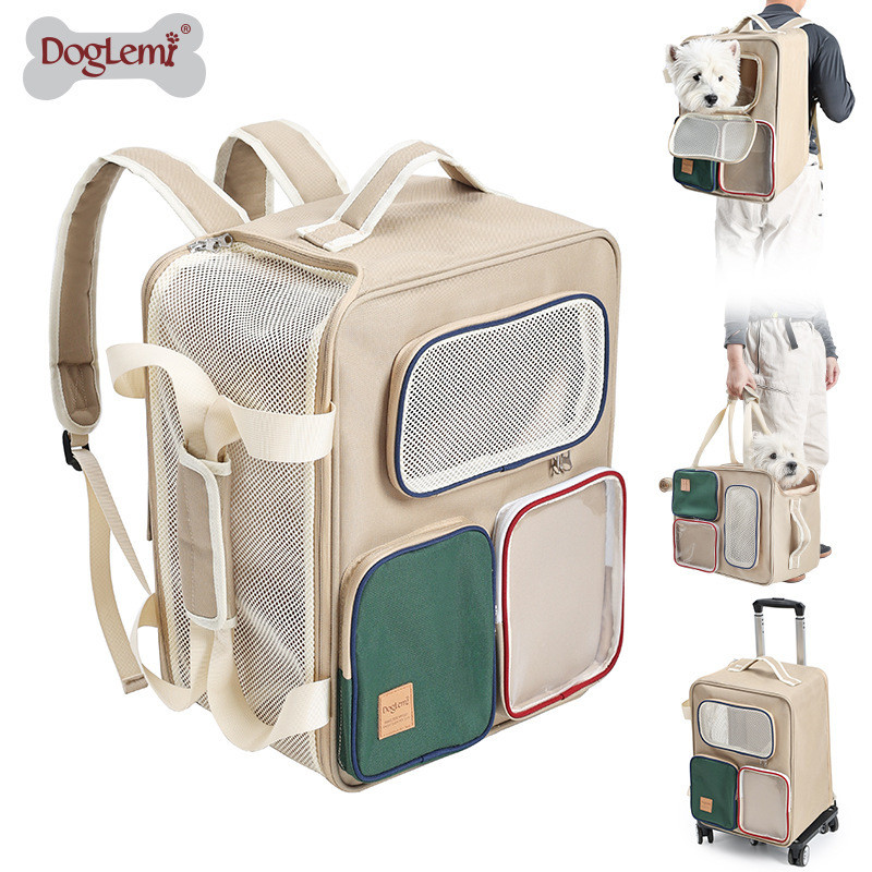 Bolsa para animais de estimação, mochila portátil para gatos, mochila para animais de estimação, carrinho multifuncional