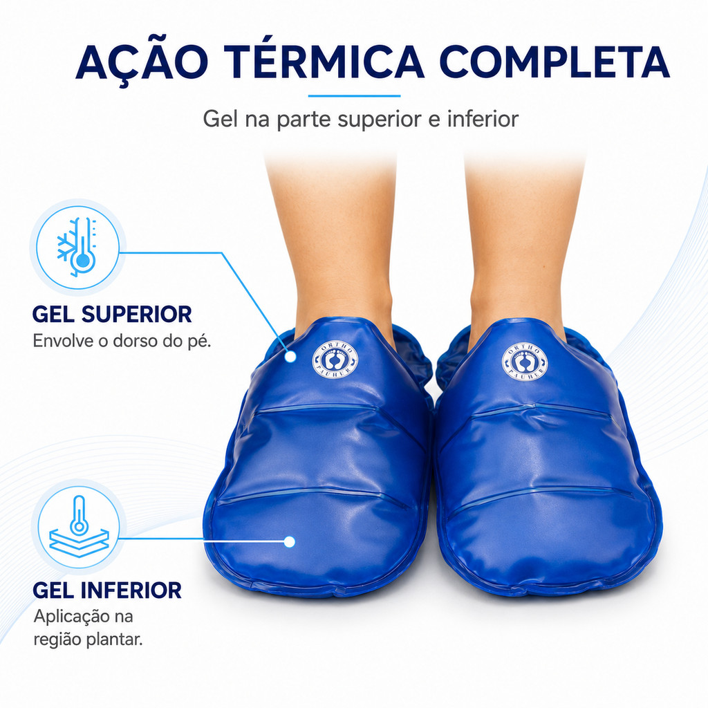Bolsa Térmica Pantufa Gel Compressa Quente Frio Dor Nos Pés — imagem 2 de 2