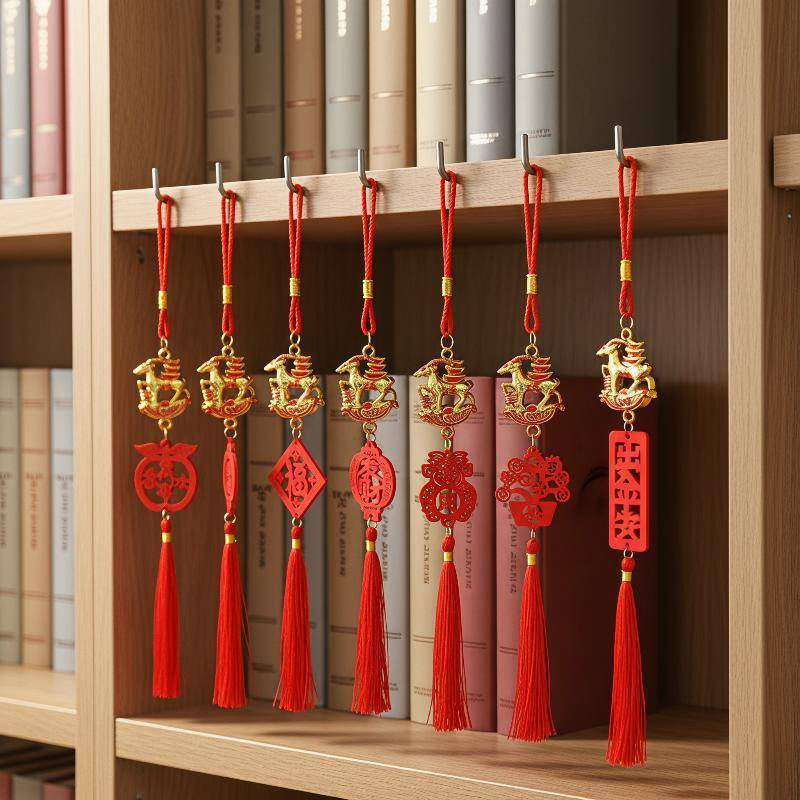 [newpros] 2027 Ornamento De Suspensão Luy De Cabra De Ano Novo Chinês Com Destaque Dourado sel Vermelho Para Decoração D