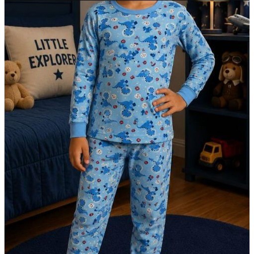 Pijama Infantil Inverno Flecce Manga Longa Conjunto Quentinho Roupa de Dormir Confortável