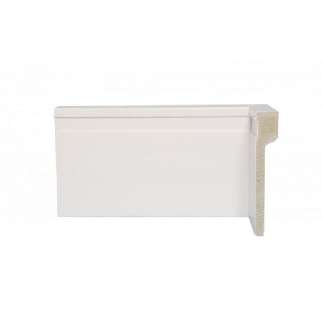 Kit 12m Linear Rodapé de Poliestireno Frisado 12CMX2,40m Branco Casa Grassi Branco Frisado