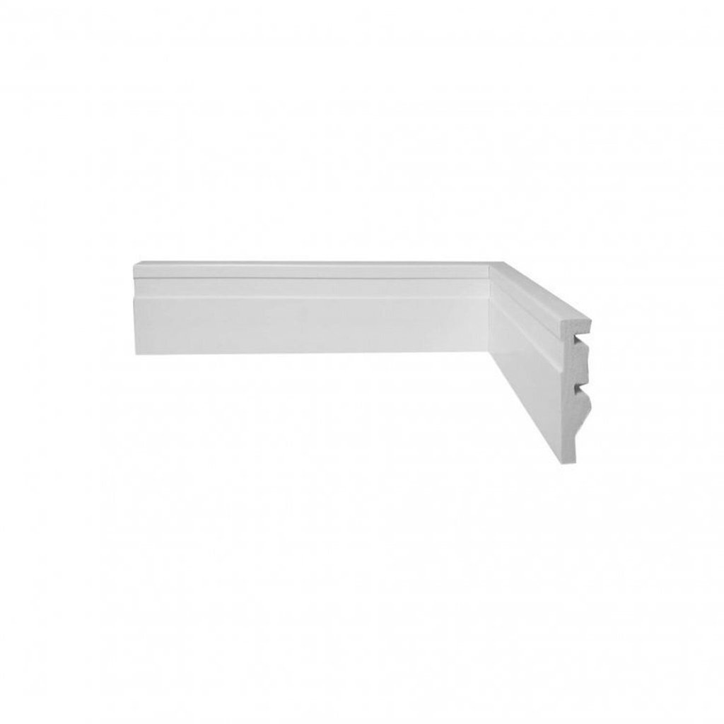 Kit 48m Linear Rodapé de Poliestireno Frisado 7CMX2,40m Branco Casa Grassi Branco Frisado