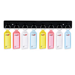 CHAVEIRO ORGANIZADOR DE CHAVES COM SUPORTE PARA FIXAÇÃO, 8 CHAVEIROS COM ETIQUETA CORES SORTIDAS 10180001- MAXCRIL