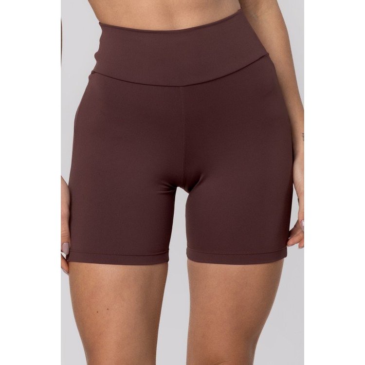 Short Cós Alto em Poliamida Puresense Marrom Truffle