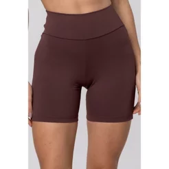 Short Cós Alto em Poliamida Puresense Marrom Truffle
