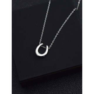 Simples prata em forma de ferradura colar feminino clavícula corrente nicho Design All-Match Metal corrente luz luxo alt