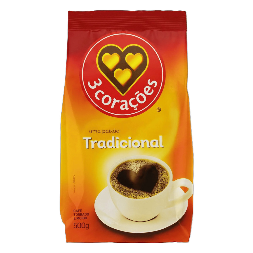 3 Corações Café torrado e moído tradicional 500g
