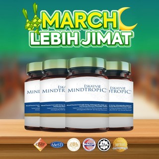 Eskayvie Mindtropic |     Estimulante Mental |     Vitaminas Minda |     Sabor de Maracujá |     4 Frascos 120 Comprimid