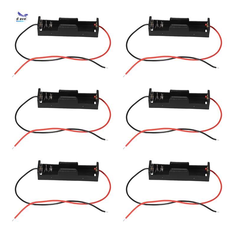 6 Unidades Conector Com Fio 1.5 V AAA Suporte De Bateria Caixa De Armazenamento De Plástico Preto