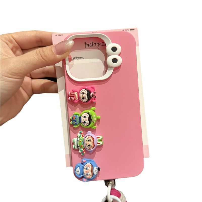 Desenhos animados resistente a choque rosa Anti-Apple 16 Huawei pano 13 caso de telefone 15promax rosa dura70iphone14 La