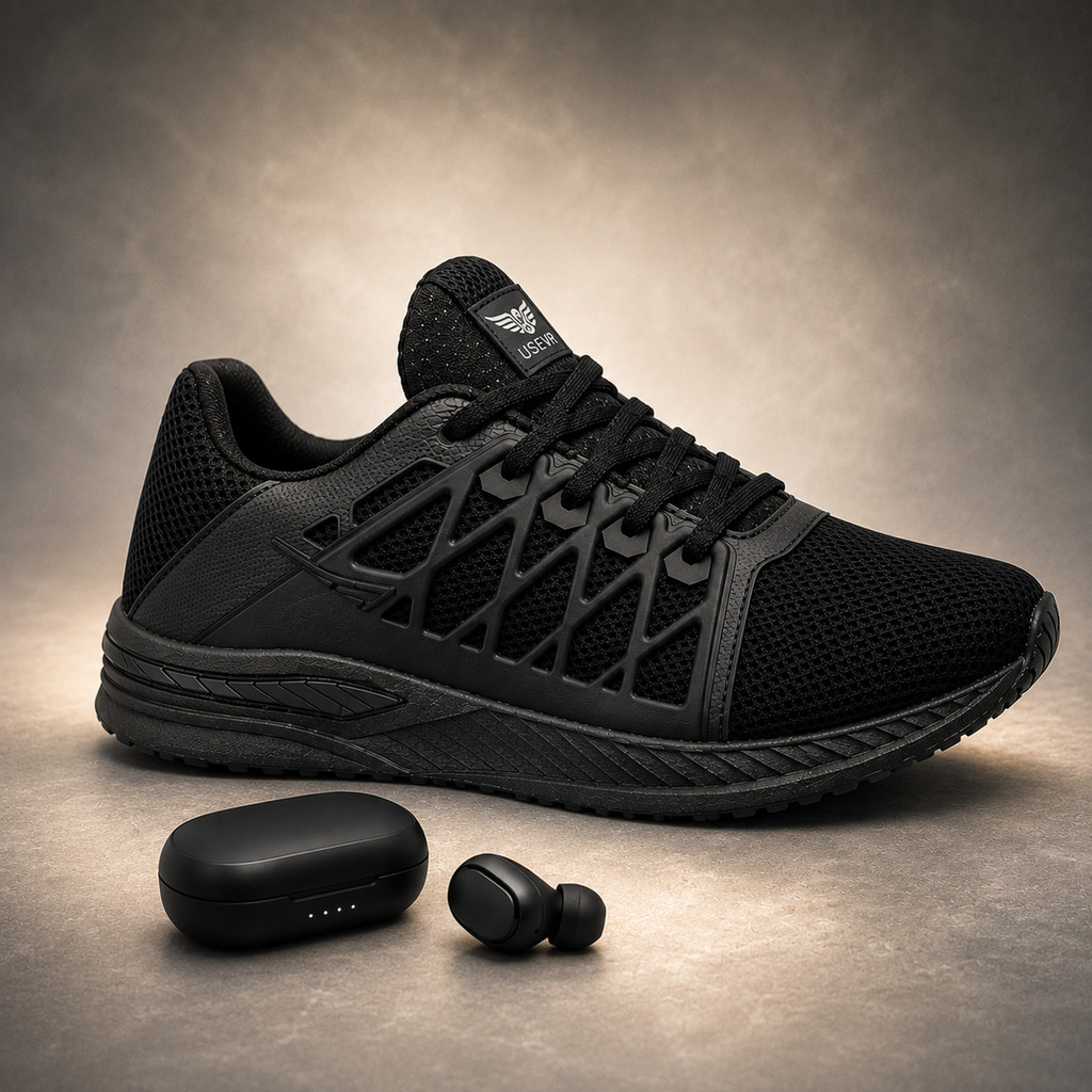 Tênis Masculino Esportivo Leve Treino Academia Running Conforto + Fone Bluetooth
