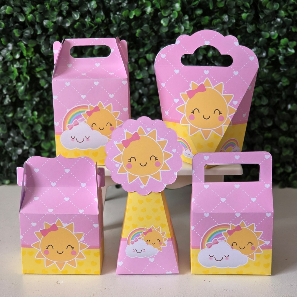 Kit Caixinhas RAIO DE SOL MENINA para festa infantis lembrancinhas aniversario mimos decoração personalizados do tema