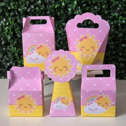 Kit Caixinhas RAIO DE SOL MENINA para festa infantis lembrancinhas aniversario mimos decoração personalizados do tema