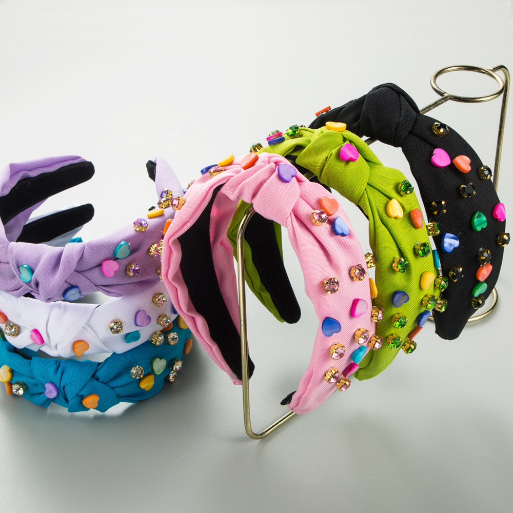 Estilo coreano novo estilo dia dos namorados bandana moda na moda bandana doce cor amor acessórios decoração diamante-cr