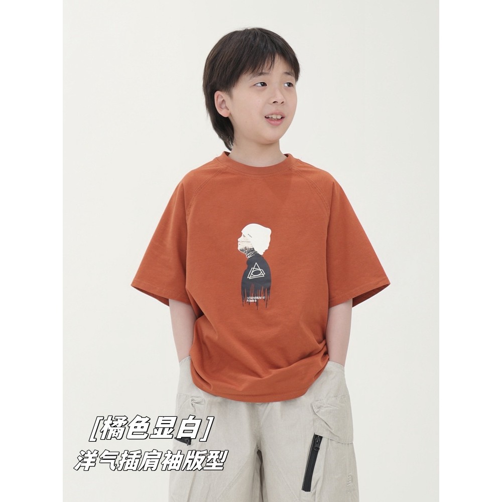 Meninos camiseta de manga curta verão novo estilo meninos moda crianças Casual All-Match médio grande crianças impresso 