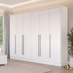 Guarda-Roupa Casal 6 Portas 8 Gavetas 270cm Sevilla Neve