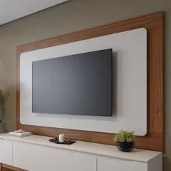 Painel para TV até 75 Polegadas 100% MDF 182CMX134CM Oslo Bege Off White/Canela