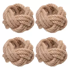 Conjunto 4 Anéis para Guardanapos Linoria Fibra Natural Wolff Decoração Mesa Posta Jantar Sala Sofisticada Elegante Casa