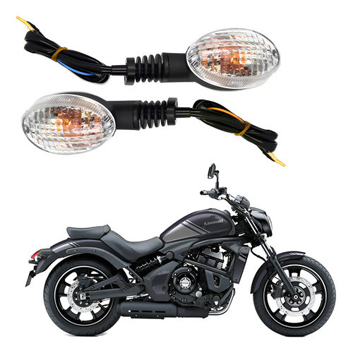 Par Seta Traseiro Kawasaki Vulcan 650 S 2015 2022 Esquerdo Direito Branco