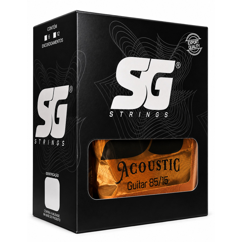Kit 12 Encordoamentos SG Violão Aço 010 Bronze 85/15 - Light