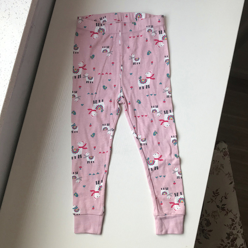 Comércio exterior europeu americano único pequeno médio pequeno meninas puro algodão rosqueado rosa Alpaca Leggings calç